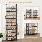 VTRIN 10 Tiers Tall Shoe Rack Holds 20-25 Pairs of Shoes Sturdy Vertical Shoe - Image 5
