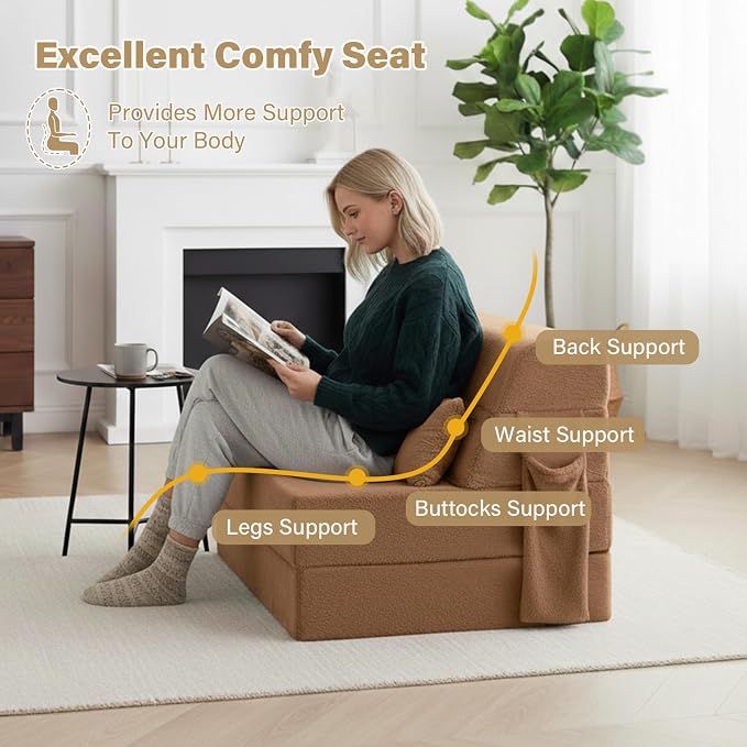 Tiita Convertible Folding Sofa Bed Single Size - Image 3