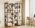 Casaottima Triple 6 Tier Bookshelf, Large Bookcase - Image 3