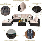 Tangkula 6 Piece Patio Furniture Set, Outdoor Deck Lawn Backyard Durable Steel - Image 9