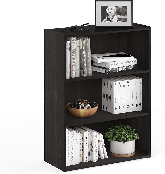 Furinno PASIR Book Shelf, 3-Tier Bookshelf, Storage Shelves Bookcase, 9.7 x by Furinno-FitsYourSpaceFitsYourBudget