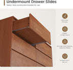 Solid Wood Dresser for Bedroom, Natural Solid Wood 6 Drawer Dresser, 55.2" Wide - Image 7