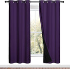 NICETOWN Full Shade Curtain Panels, Royal Purple, 42 x 72 inch, Pair of Energy by NICETOWN