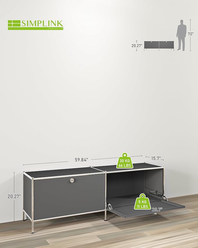 Metal Low Board Storage Cabinet - Image 3