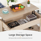 Lift Top Coffee Table with Lift Tabletop Hidden Compartment and Storage Shelf - Image 5