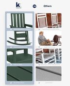 KINGYES Oversized Outdoor Rocking Chair, All-Weather Patio Rocking Chairs - Image 9