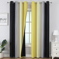 Black and Yellow Ombre Blackout Curtains 108 Inches Long | Room Darkening by ESTELARTEXTILER