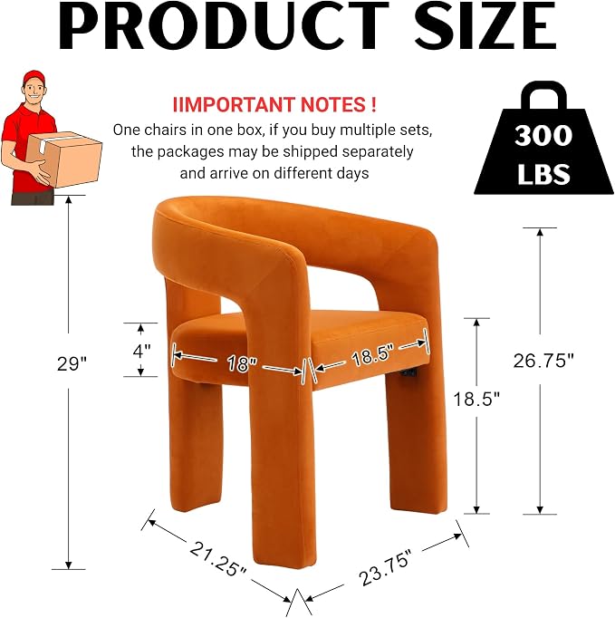 RIVOVA Modern Barrel Dining Chairs Set of 6, Velvet Upholstered Accent Side - Image 3