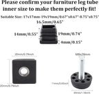 8Pcs Adjustable Leveling Feet, Square Insert Kit, Furniture Glide Leveler - Image 2