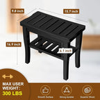 Bamboo Black Shower Bench Stool Shower Chair Seat Adult Women Her Sister Aunt - Image 6