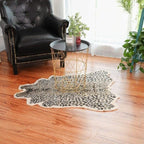 Leopard Print Area Rug Faux Cowhide Skin Fur Non-Slip Cheetah Rug Small Accent - Image 7