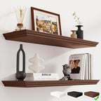 Fun Memories Floating Shelves 32 Inch Long, 9.3 Inch Deep Classic Crown Molding by FunMemories