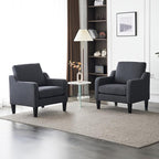 VINGLI Accent Chairs Set of 2 Living Room Chairs Dark Grey Reading Chair by VINGLI