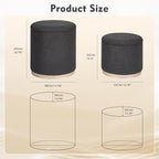 PINPLUS Round Ottoman with Storage Set of 2, Storage Ottoman with Tray - Image 3
