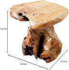 13.8" Cedar Stump Stool, Natural Wooden Side Table, Plant Stool, Live Edge - Image 3