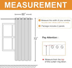 Blackout Curtains for Bedroom, 60 x 72 Inch, 2 Panels | Thermal Insulated & - Image 7