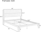 Merax Full Size Bamboo Platform Bed, Mid-Century Modern Bed Frame - Image 2