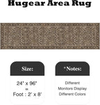 2x8 Brown Vintage Floral Washable Runner Rug - Image 2