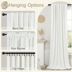 Pitalk Short Linen Textured Blackout Curtains - Image 6