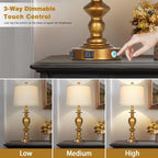 Cinkeda 28" Farmhouse Table Lamps Set of 2 - Image 2