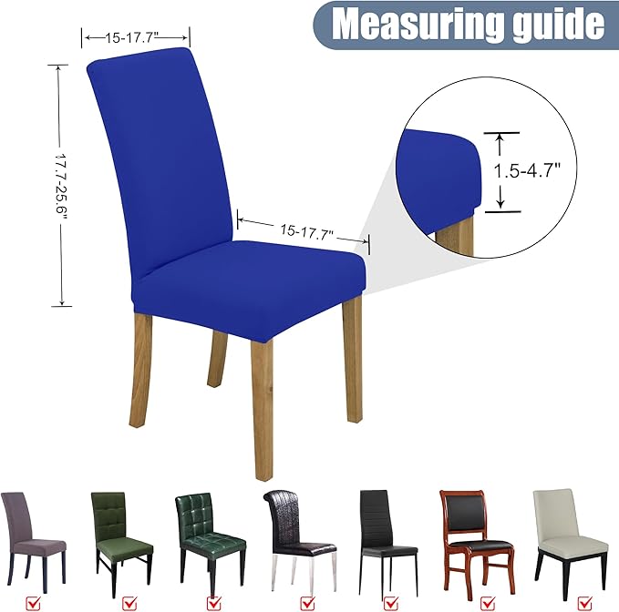 BIETYONE Stretch Dining Chair Covers Set of 6, Soft Removable Washable Kitchen - Image 5