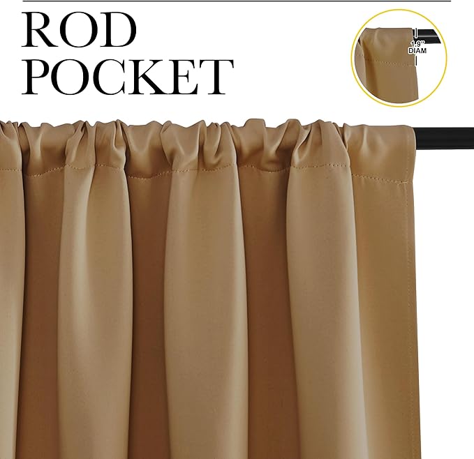 NICETOWN Blackout Curtains for Living Curtains, 52 by 63 Inch, Window Treatment - Image 2