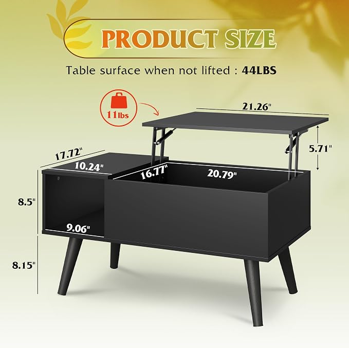 WLIVE Coffee Table for Living Room, Small Coffee Table - Image 3