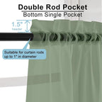 Short Sheer Curtains 30 Inches 2 Panels Set, Kitchen Tiers Light Filtering Rod - Image 3