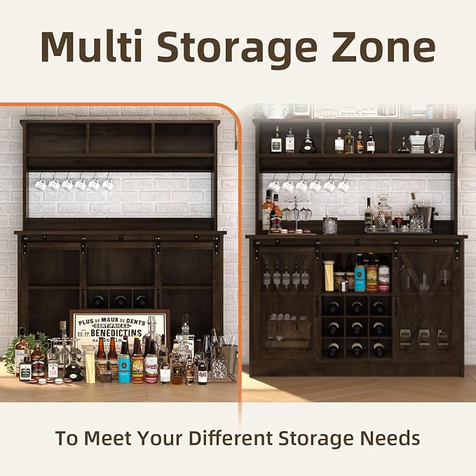 4ever2buy Farmhouse Coffee Bar Cabinet - Image 5