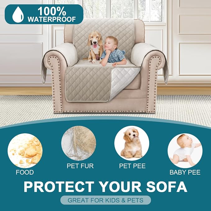 Turquoize 100% Waterproof Sofa Covers Chair Cover Slipcover Couch Protector - Image 2