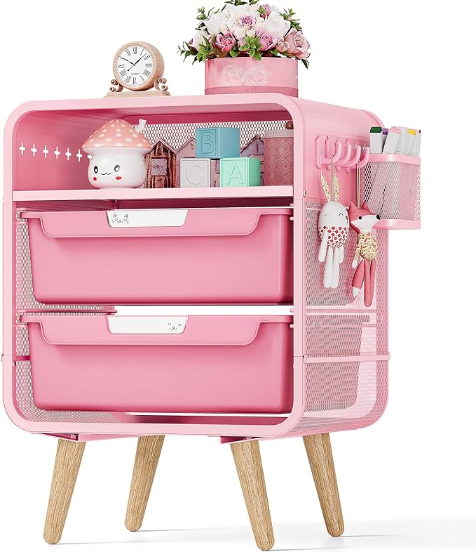 SYKIARIOL Pink Nightstand, Cute End Table by SYKIARIOL