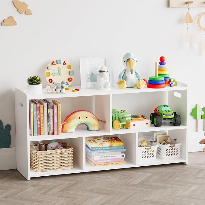 SpaceAid 5-Compartment Bookshelf, Montessori Bookcase by SpaceAid
