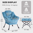 Tiita Lazy Chair with Ottoman, Comfy Leisure Sofa Reading Chair with Footrest - Image 2