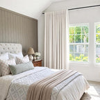 INOVADAY Linen Textured 100% Blackout Sliding Door Curtains 102x90 Beige | 1 - Image 3
