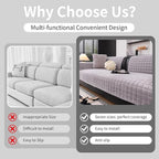 Velvet Couch Cover, Washable Sectional Sofa Cover, Anti Slip Sofa Slipcovers - Image 2