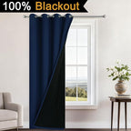 Yakamok Navy Blue Blackout Curtains 84" Long - Image 2
