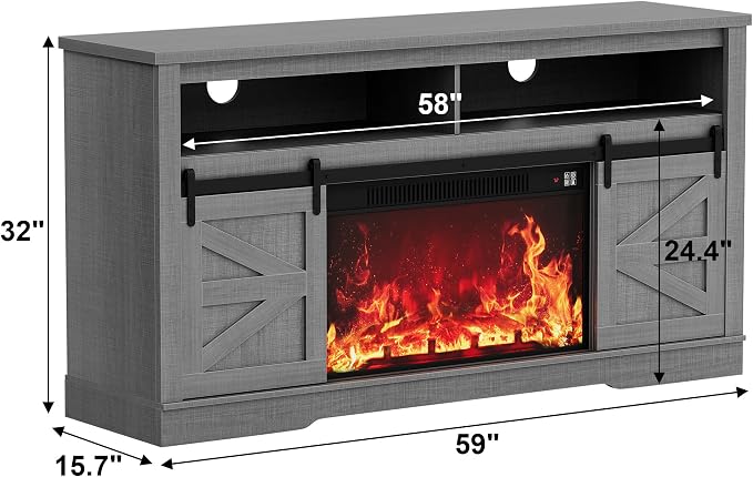 JUMMICO Fireplace TV Stand for 65+ Inch TV - Image 3