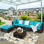Tangkula 6 Piece Patio Furniture Set, Outdoor Deck Lawn Backyard Durable Steel - Image 2