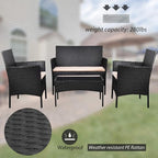 Homall 4 Pieces Outdoor Patio Furniture Sets Rattan Chair Wicker Set, Outdoor - Image 4