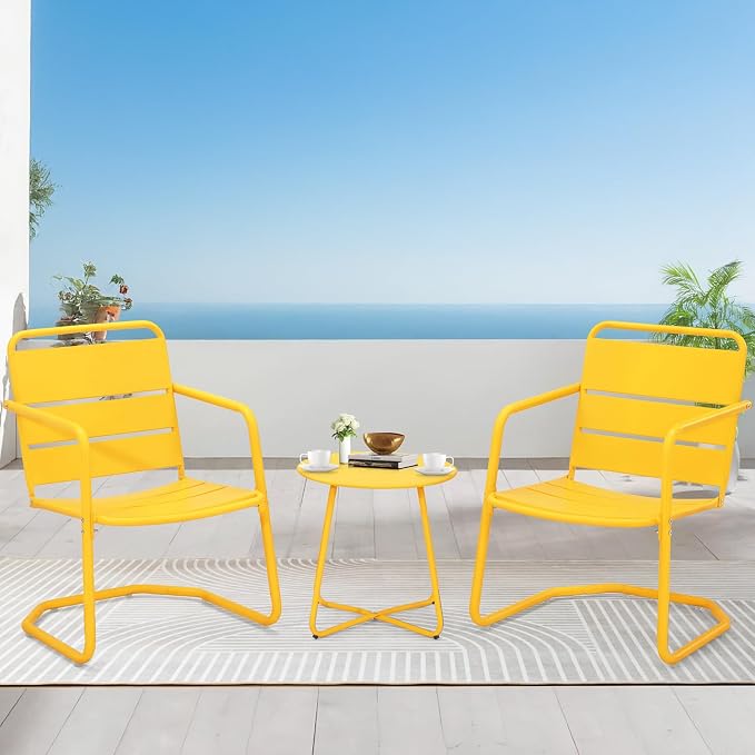 MELLCOM 3 Piece Patio Set, Small Patio Furniture Set by MELLCOM