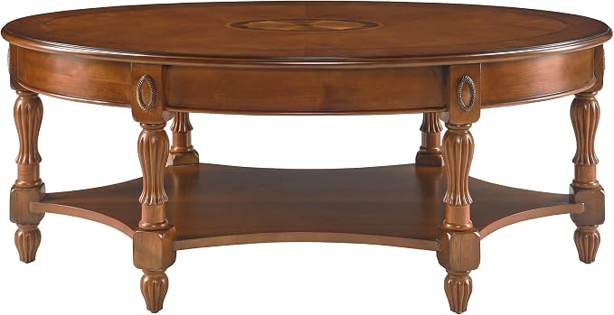 PADMA HOUSE Traditional Wood Oval Coffee Table - Image 6