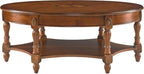 PADMA HOUSE Traditional Wood Oval Coffee Table - Image 6