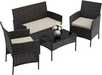 4-Piece Patio Furniture Set, Outdoor Wicker Conversation Set - Image 7