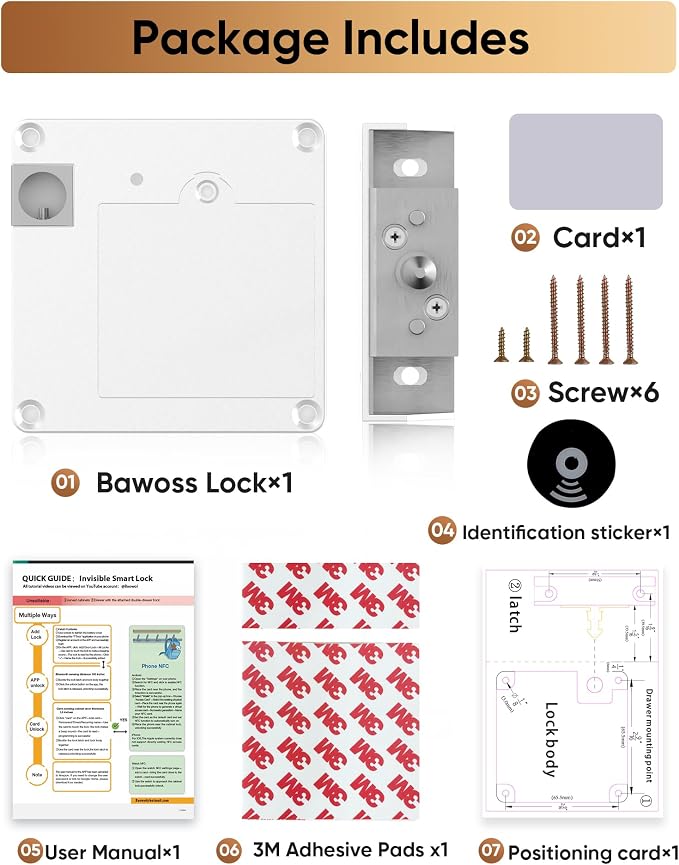 Smart Cabinet Lock Bluetooth Hidden Safety RFID Kid Keyless Drawer Locks - Image 8