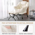 Tiita Modern Large Accent Lounge Lazy Chair, Leisure Sofa Reading Armchair - Image 5
