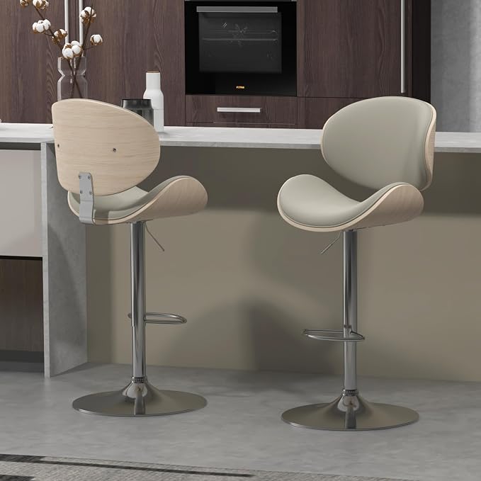 civama Bar Stools Set of 2 for Kitchen Counter, Adjustable Bar Height Chairs by civama