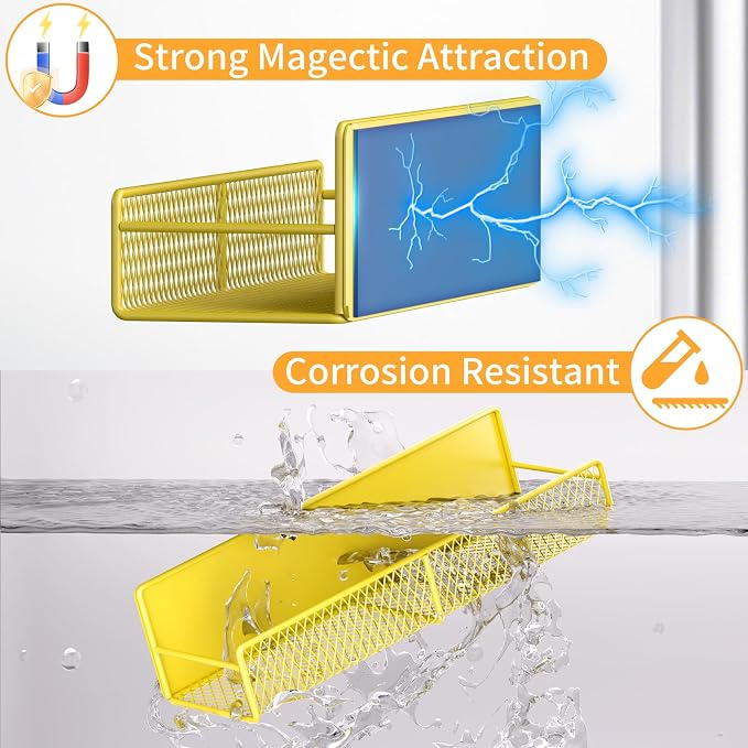 Magnetic Spice Rack for Refrigerator, 2 Pack 100% Metal Strong Magnet Shelf - Image 3