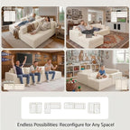 108" Boneless Couch Modular Sectional Sofa, L-Shaped Couch - Image 9