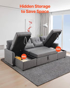 VEVOR U Shaped Sofa Bed, Convertible Sofa Bed - Image 4