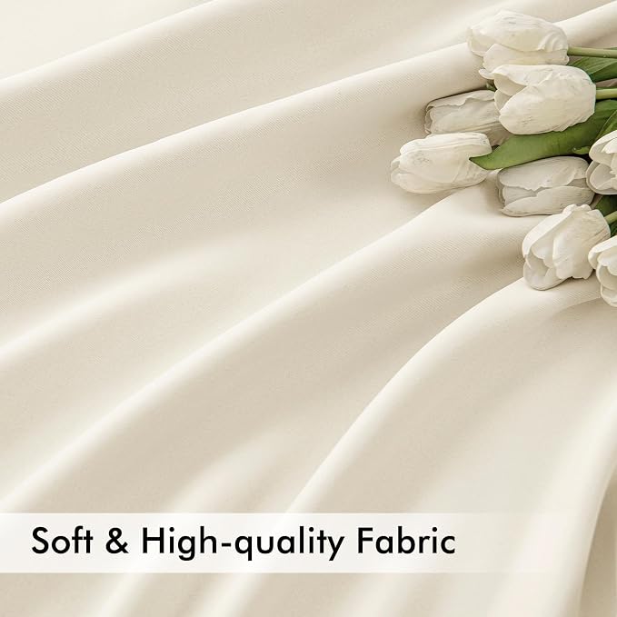 MIULEE Birch Back Tab Blackout Curtains 52x108 Inch Long 2 Panels Set | Rod - Image 6